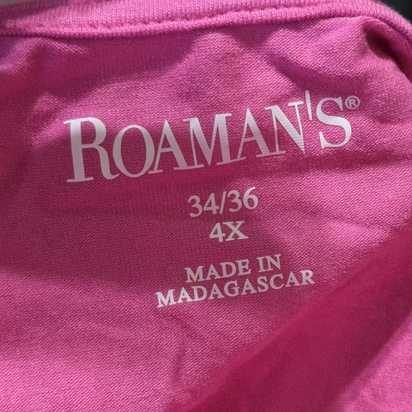 Roaman's Cold Shoulder Hot Pink Top, Plus Size 4x - Picture 2 of 2